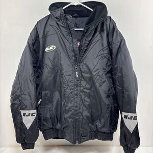 HJC Racing Men's Black Lightening Coat Size L Double Zip‎